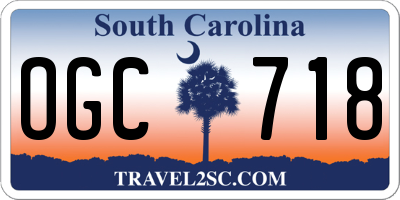 SC license plate OGC718