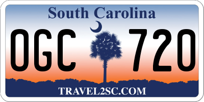SC license plate OGC720
