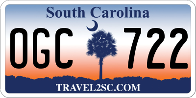 SC license plate OGC722