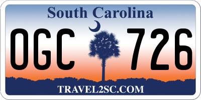 SC license plate OGC726
