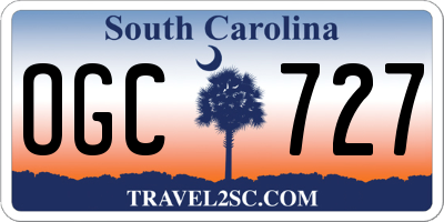 SC license plate OGC727