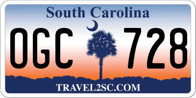 SC license plate OGC728
