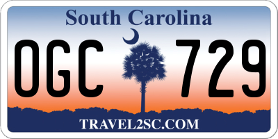 SC license plate OGC729