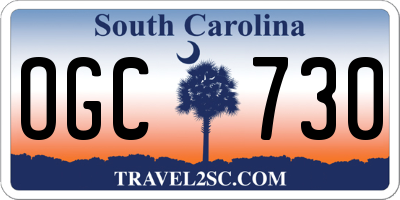 SC license plate OGC730