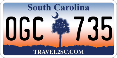 SC license plate OGC735