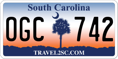 SC license plate OGC742