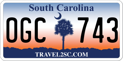 SC license plate OGC743