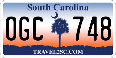 SC license plate OGC748