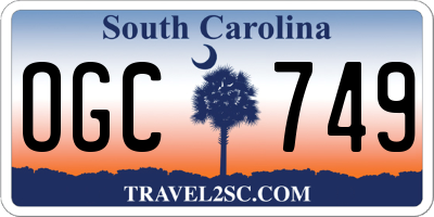 SC license plate OGC749