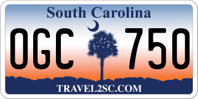 SC license plate OGC750