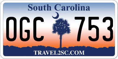 SC license plate OGC753