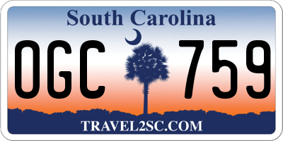 SC license plate OGC759