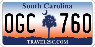 SC license plate OGC760