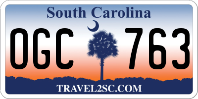 SC license plate OGC763