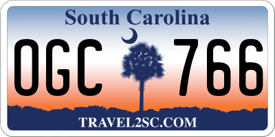 SC license plate OGC766