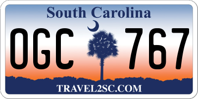 SC license plate OGC767