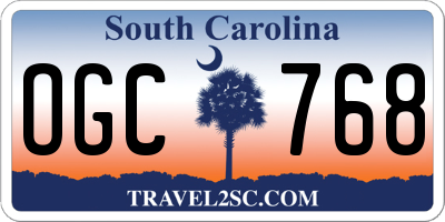 SC license plate OGC768