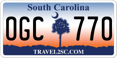 SC license plate OGC770