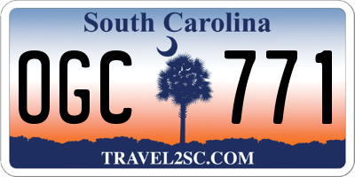 SC license plate OGC771