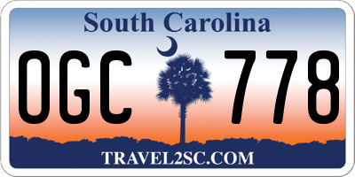 SC license plate OGC778