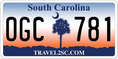 SC license plate OGC781
