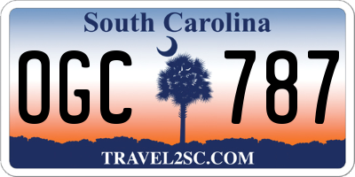 SC license plate OGC787