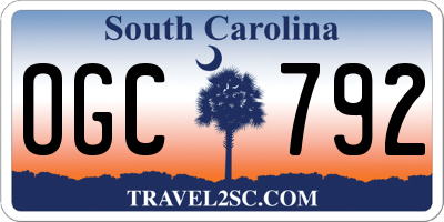 SC license plate OGC792