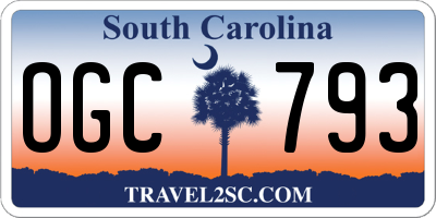 SC license plate OGC793