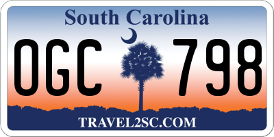 SC license plate OGC798