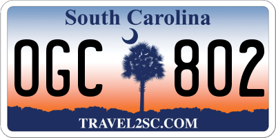 SC license plate OGC802