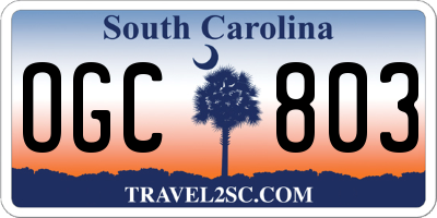 SC license plate OGC803