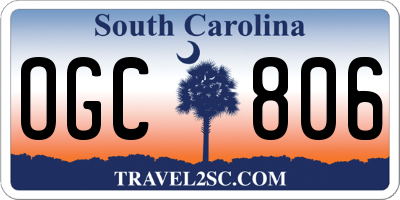SC license plate OGC806