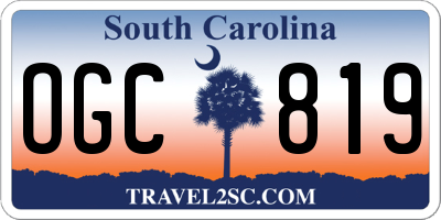 SC license plate OGC819
