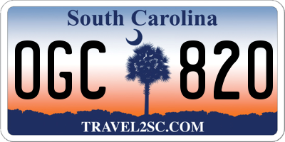 SC license plate OGC820