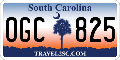 SC license plate OGC825