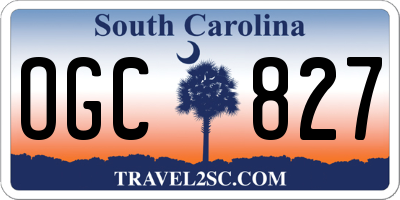 SC license plate OGC827