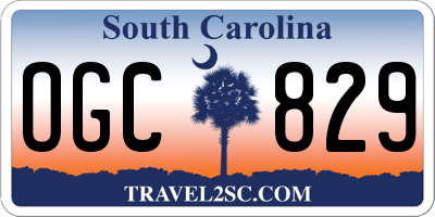 SC license plate OGC829