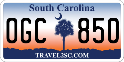 SC license plate OGC850