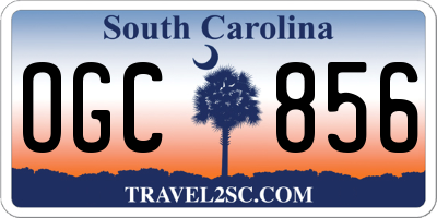 SC license plate OGC856