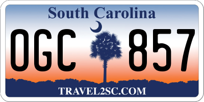 SC license plate OGC857