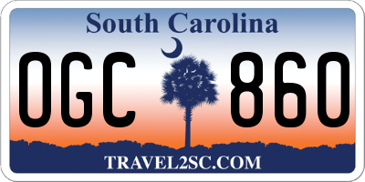 SC license plate OGC860