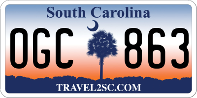 SC license plate OGC863