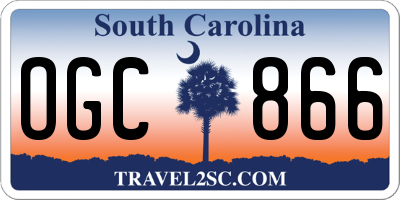 SC license plate OGC866