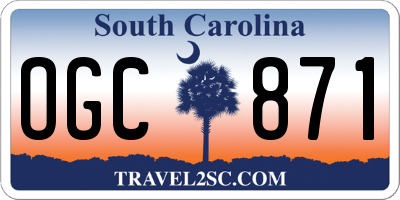 SC license plate OGC871