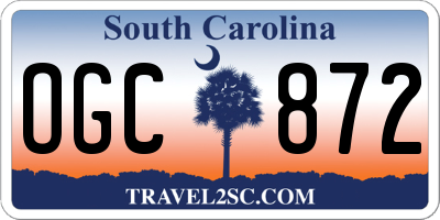 SC license plate OGC872