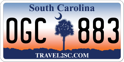 SC license plate OGC883