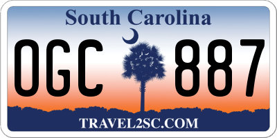 SC license plate OGC887