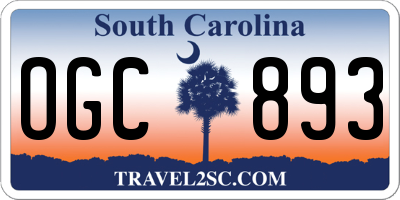 SC license plate OGC893