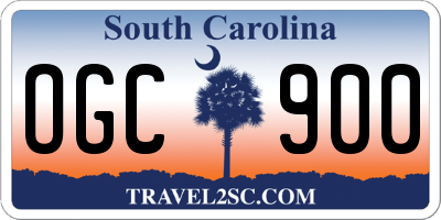 SC license plate OGC900