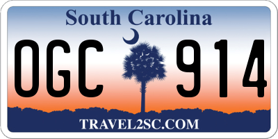 SC license plate OGC914
